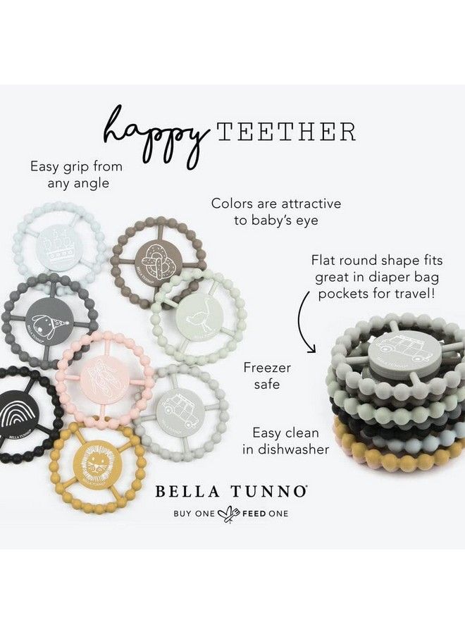 Happy Teether Soft & Easy Grip Teething Ring Perfect For Babies And Teething Toys To Help Soothe Gums Nontoxic Bpa Free Silicone Teether Main Character