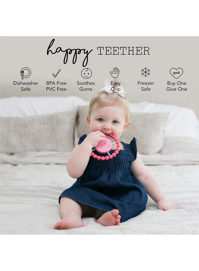 Happy Teether Soft & Easy Grip Teething Ring Perfect For Babies And Teething Toys To Help Soothe Gums Nontoxic Bpa Free Silicone Teether Main Character