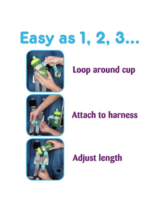 Sippypal Sippy Cup Holder Strap Leash Tether (Green Paisley 2Pack)
