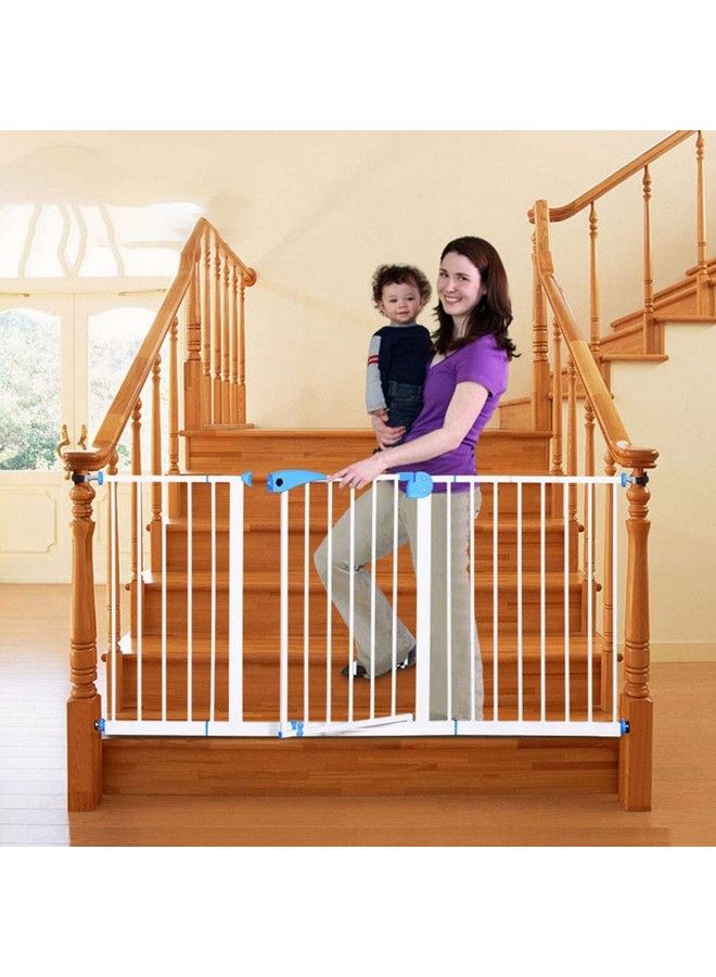 45Cm Baby Safety Gate Metal Extension Suitable For Staircase And Doorways White