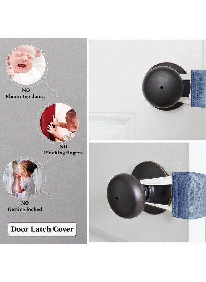 Door Silencer Quiet Door Closer Cushion Door Latch Cover For Nursery Baby Light Sleepers Noise Reduced Prevent From Locking For Toddler Safety 3 Pieces W 4 X L 2 Inches Blue Haze
