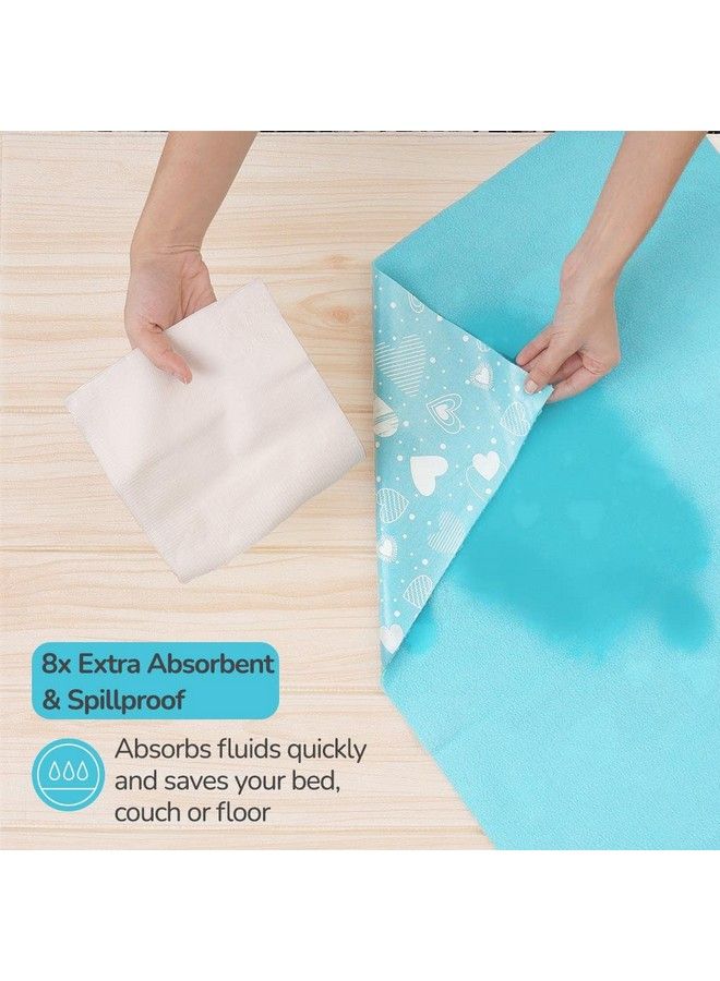 Basic Quick Dry Mats And Superbottoms Xtrahydrating™ Wipes (40 Pack) ; Bed & Floor Protector Super Light Weight 8.5X Absorbent Washable & Reusable Breezy Blue Medium