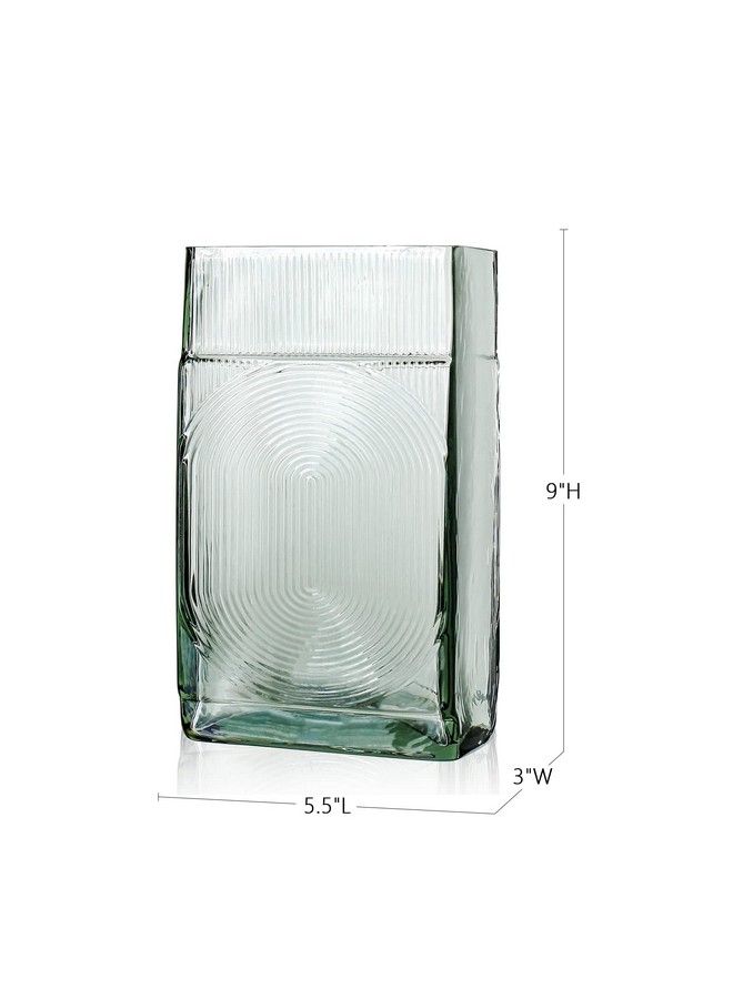 Decorative Vase Square Glass Vase Flower Vase For Home Table Centerpieces (Gray)