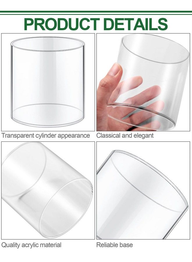 Set Of 3 Flower Acrylic Vase Cylinders 4