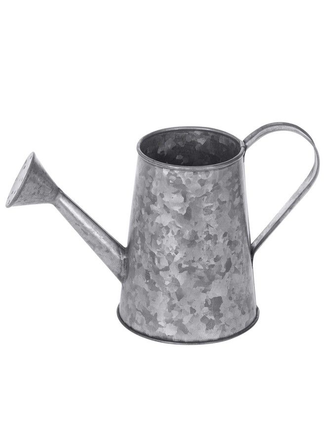 Small Galvanized Metal Decorative Vase Vintage Watering Can Shaped Design For Faux Flowers Artificial Plants And Dried Sticks Handcrafted In India
