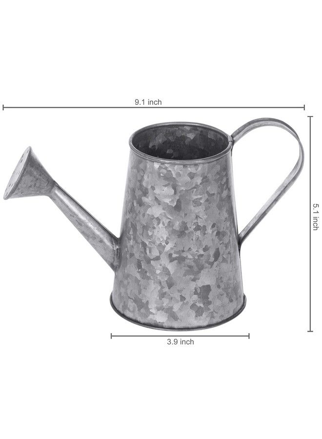 Small Galvanized Metal Decorative Vase Vintage Watering Can Shaped Design For Faux Flowers Artificial Plants And Dried Sticks Handcrafted In India