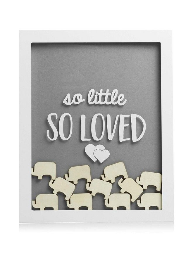 Elephant Token Frame Little Wishes Signature Guestbook Alternative Pregnancy Keepsake For Soon To Be Moms Baby Shower Decor Gray And White