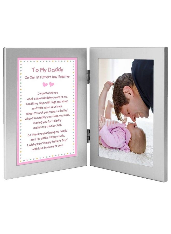 1St Father'S Day Together From Daughter To Daddy Add 4X6 Inch Photo Of New Baby Girl