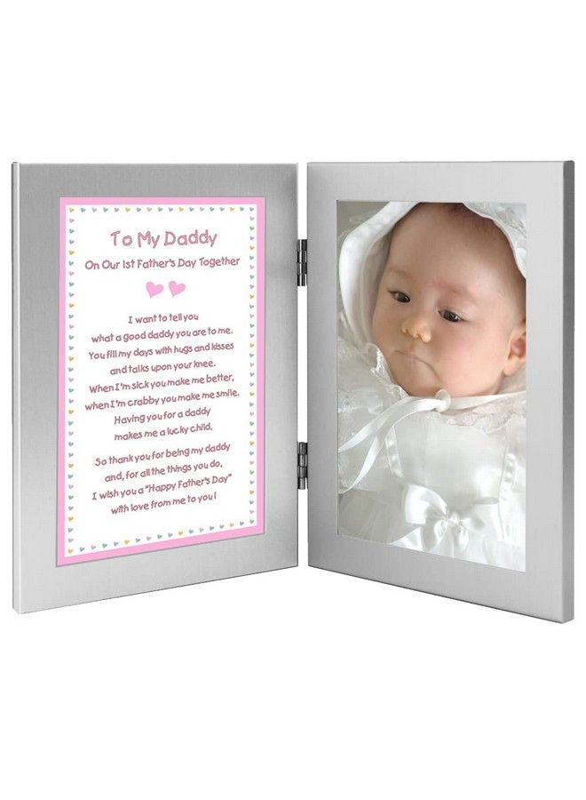 1St Father'S Day Together From Daughter To Daddy Add 4X6 Inch Photo Of New Baby Girl