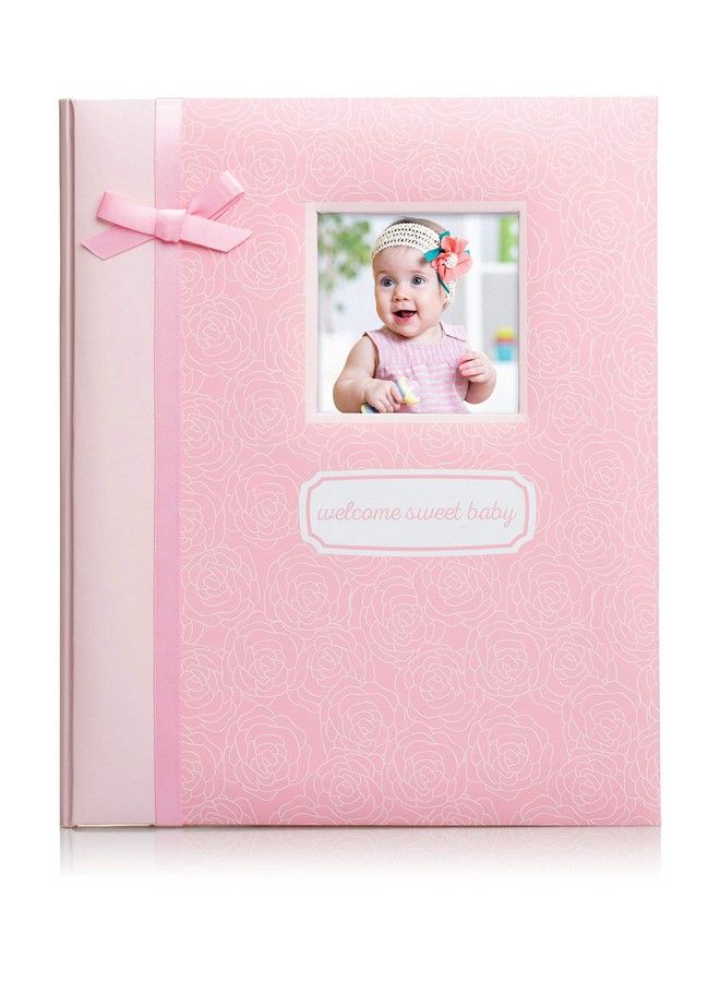Little Blossoms By Pearhead Welcome Sweet Baby Memory Book With Clean Touch Baby Safe Ink Pad Pink