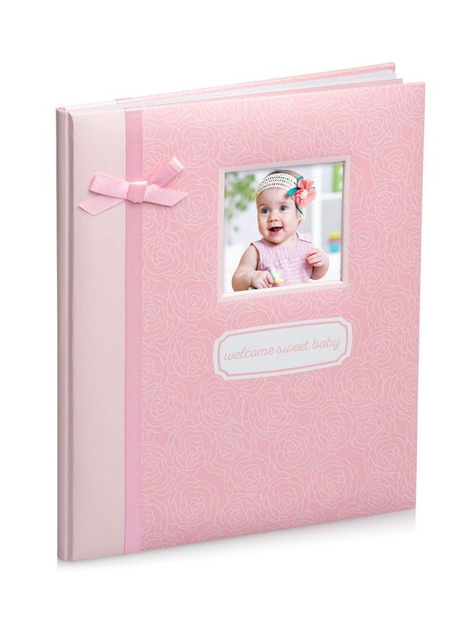 Little Blossoms By Pearhead Welcome Sweet Baby Memory Book With Clean Touch Baby Safe Ink Pad Pink