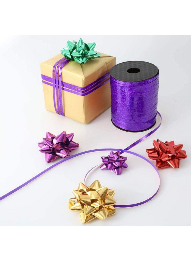 500 Yards Purple Crimped Curling Ribbon Shiny Metallic Balloon String Roll Gift Wrapping Ribbon For Party Festival Art Craft Decor Florist Flowers Halloween Decoration