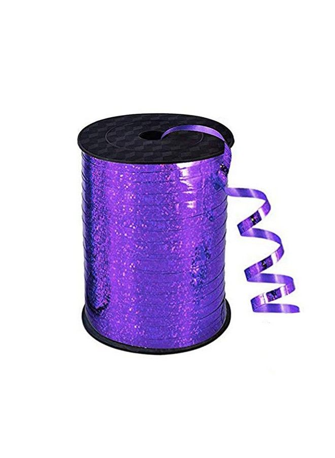 500 Yards Purple Crimped Curling Ribbon Shiny Metallic Balloon String Roll Gift Wrapping Ribbon For Party Festival Art Craft Decor Florist Flowers Halloween Decoration