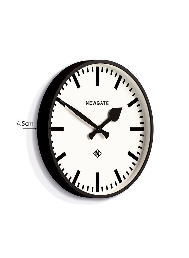 Number Three Railway Wall Clock Round Clock Kitchen Clock Clocks For Living Room Office Clock Contemporary Case Marker Dial Station Clock (Black)