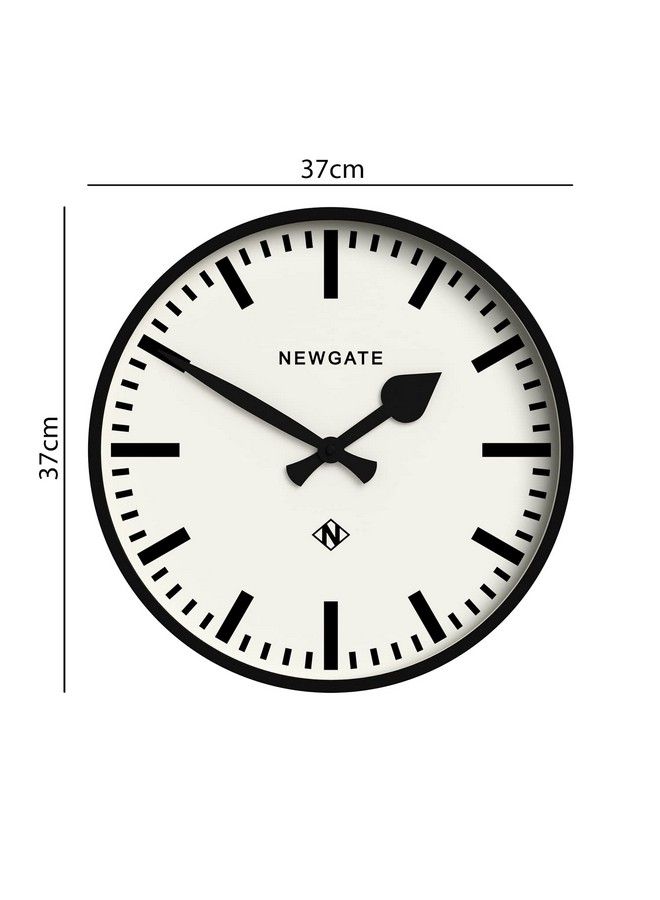 Number Three Railway Wall Clock Round Clock Kitchen Clock Clocks For Living Room Office Clock Contemporary Case Marker Dial Station Clock (Black)