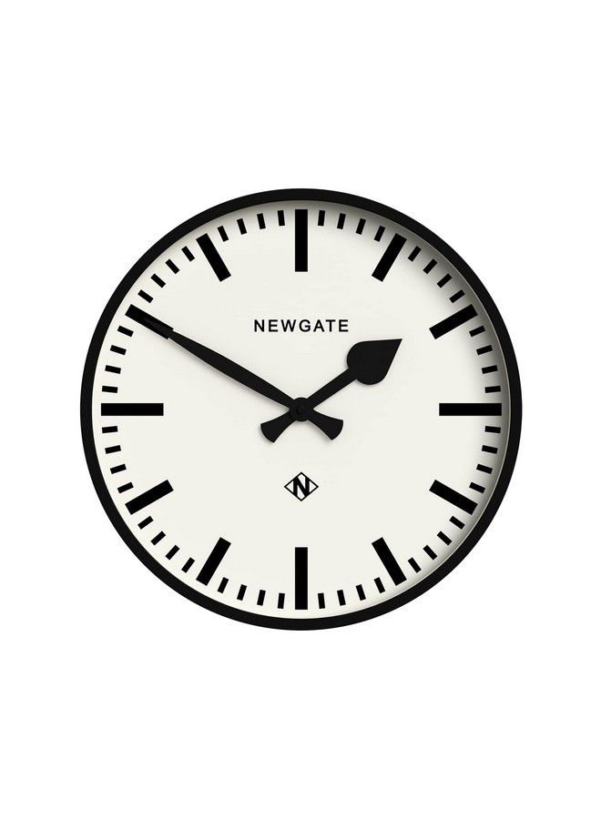 Number Three Railway Wall Clock Round Clock Kitchen Clock Clocks For Living Room Office Clock Contemporary Case Marker Dial Station Clock (Black)