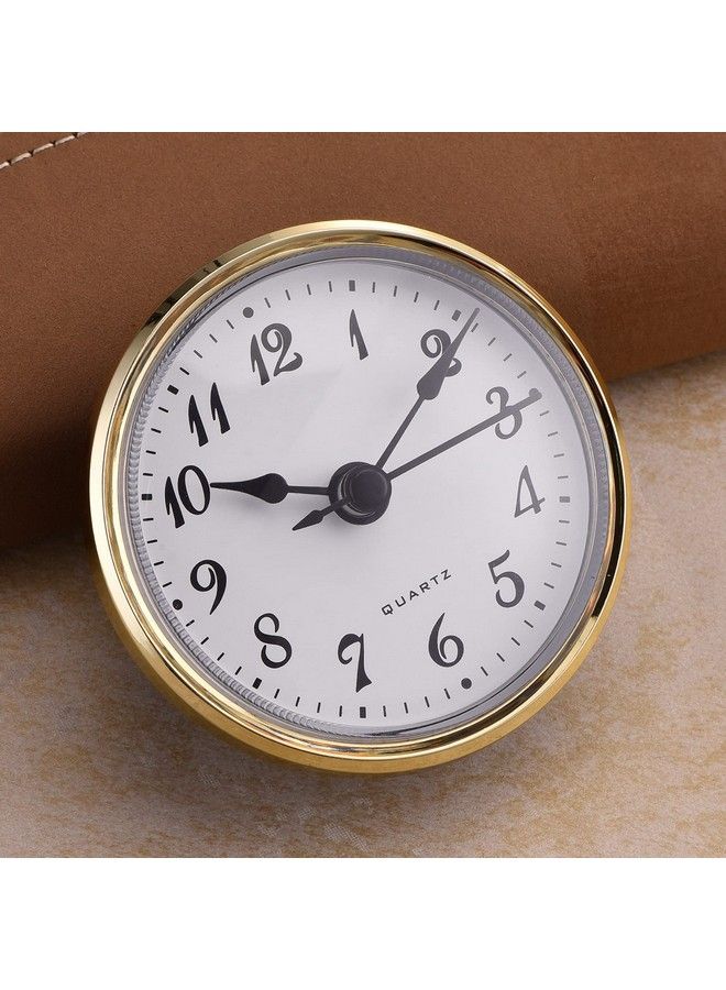 2.8 Inch 70 Mm Quartz Clock Insert Gold Trim Arabic Numeral Quartz Movement (Gold Trim)