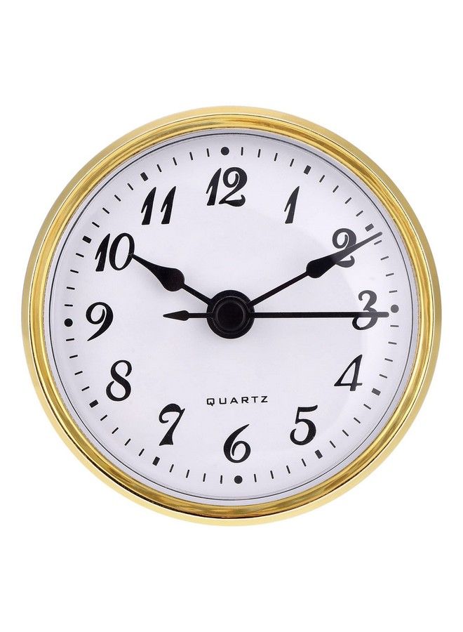 2.8 Inch 70 Mm Quartz Clock Insert Gold Trim Arabic Numeral Quartz Movement (Gold Trim)