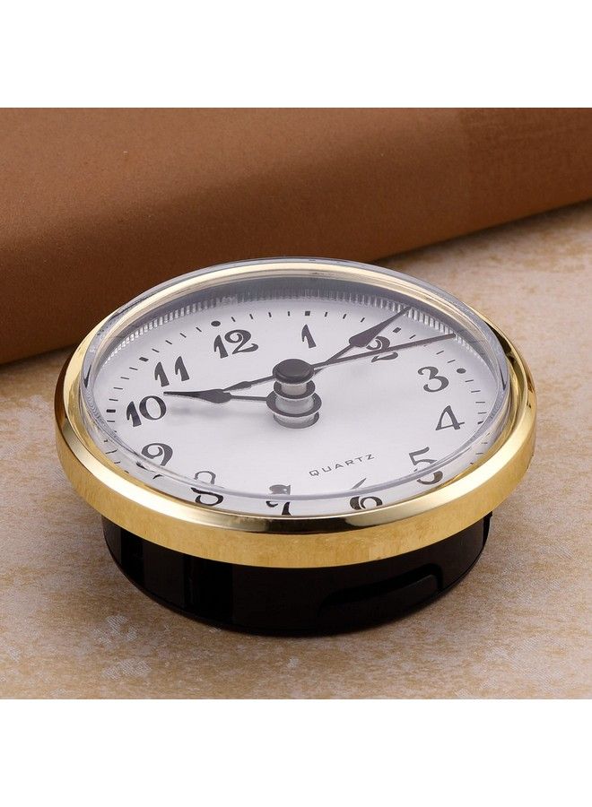 2.8 Inch 70 Mm Quartz Clock Insert Gold Trim Arabic Numeral Quartz Movement (Gold Trim)
