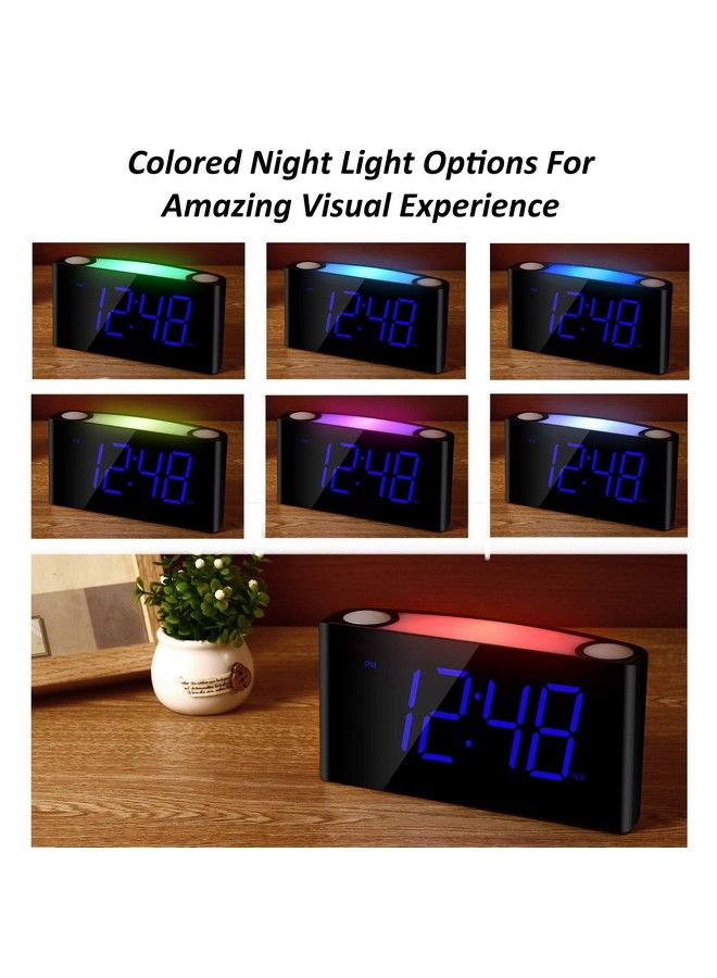 Extra Loud Vibrating Alarm Clock With Bed Shakerdigital Bedroom Clock For Heavy Sleepersdeaf Hearing Impaired Senior 7 Night Light Large Led Displaydimmer 2 Usb Charger12 24H6.46׳.39ױ.93 In