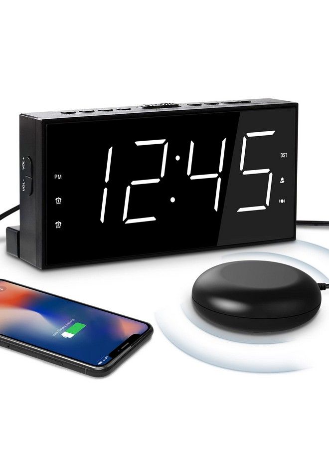 Extra Loud Dual Alarm Clock With Vibration For Bedroomextreme Bed Shaker Alarm Clock For Deep Sleeper Hard Of Hearing Deaf7