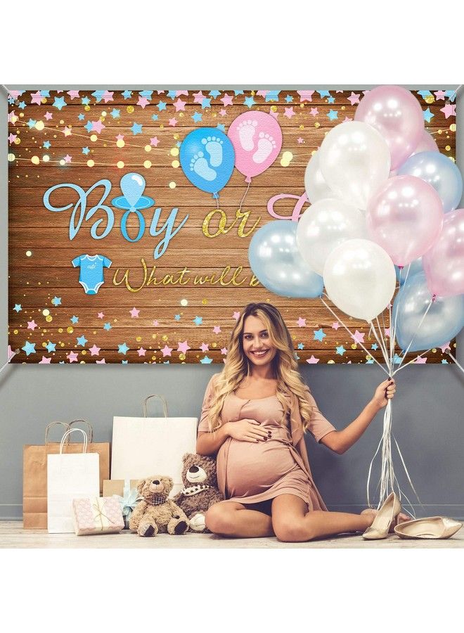 Gender Reveal Backdrop Boy Or Girl Baby Gender Party Decorations Supplies Pink Blue What Will Baby Be Banner Baby Shower Photography Background Photo Booth 70.8 X 43.3 Inch