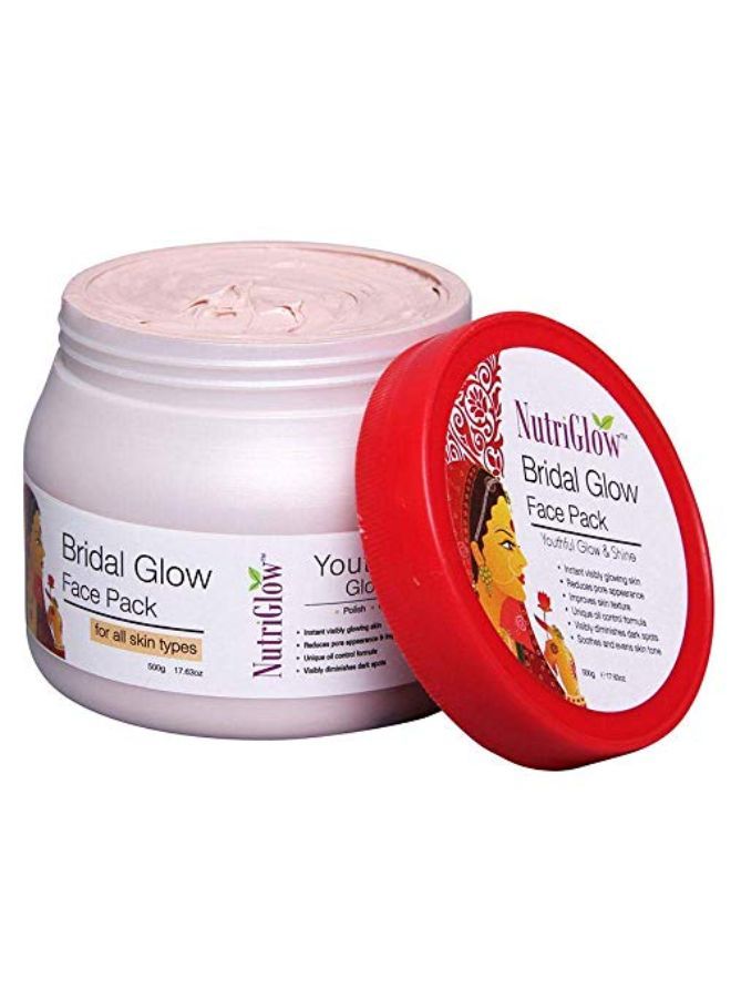 Bridal Glow Facial Pack For Deep Exfoliation Blackhead Removal Refining Pores Instant Brightening And Hydrating Skin| All Skin Types| No Parabens & Sulphates (500 Gm)