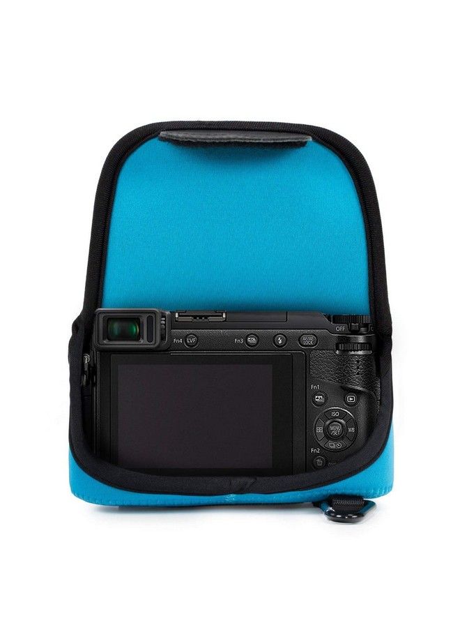 Mg741 Panasonic Lumix Dmcgx85 Dmcgx80 (14140Mm) Ultra Light Neoprene Camera Case Blue Pu Leather