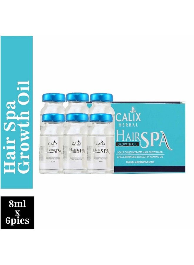 Organic Hair Growth Oil Ayurvedic Hairspa For Complete Hair Treatment With Bhringraj Extracts Almond & Amla Oil 8Ml X 6