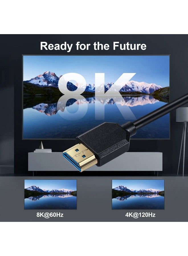 8K Hdmi Cable 4Ft Coiled Hdmi 2.1 Male To Male 90 Degree Angle Spiral Extender Cord High Speed Supports 48Gbps 8K@60 For Camera Camcorder Hd Tv Pc And More (Left Angle)