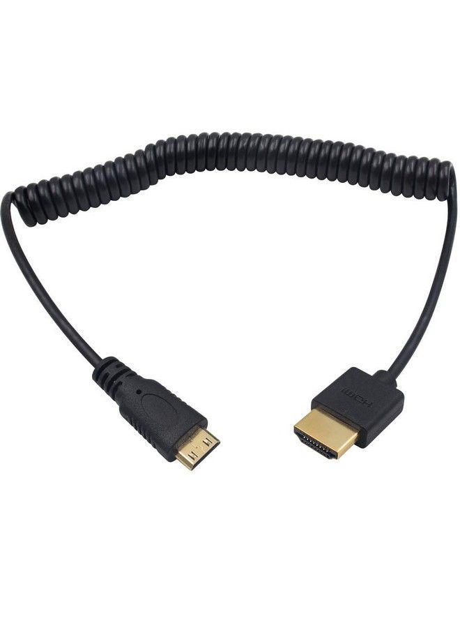 Mini Hdmi To Hdmi Cable Hdmi To Mini Hdmi Cable Ultrathin Hdmi Male To Mini Hdmi Male Coiled Cable Support 4K Ultra Hd 1080P 3Dfor Projector Monitor Camcorder(Hdmi 2.0) (1.8M 6Ft)