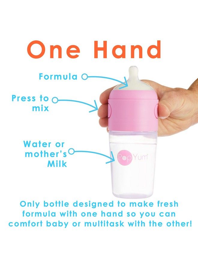 9 Oz Pink Anticolic Formula Making Mixing Dispenser Baby Bottles 2Pack (With 2 Nipples)