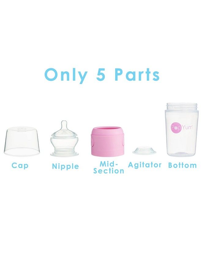 9 Oz Pink Anticolic Formula Making Mixing Dispenser Baby Bottles 2Pack (With 2 Nipples)