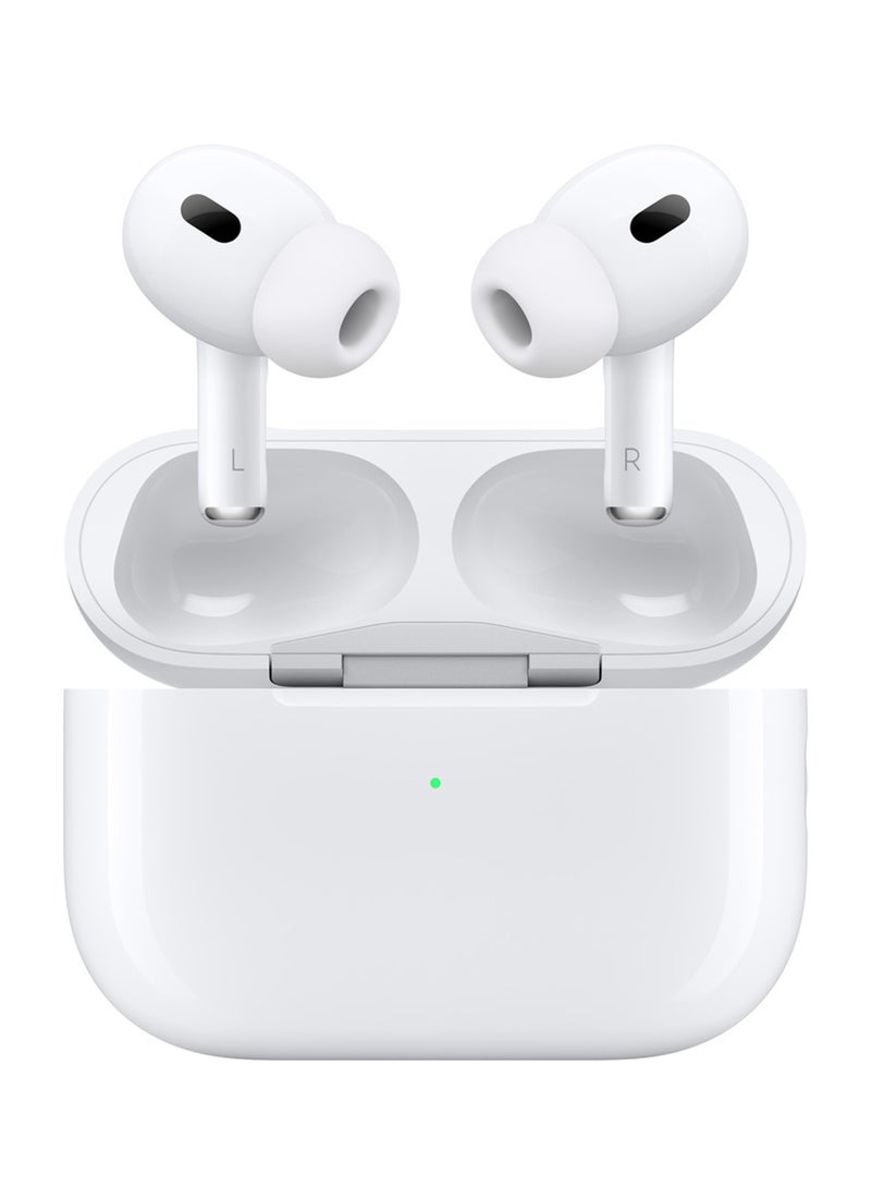 AirPods Pro 2 Wireless Earbuds, Bluetooth Headphones, Active Noise Cancellation, Hearing Aid Feature, Transparency, Personalized Spatial Audio, High-Fidelity Sound, H2 Chip, USB-C Charging White