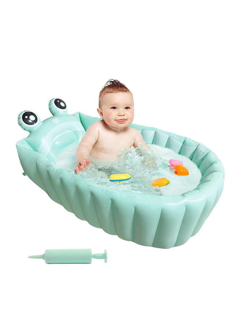 Inflatable Baby Bathtub Portable Travel Bath Tub for Infants (Green)