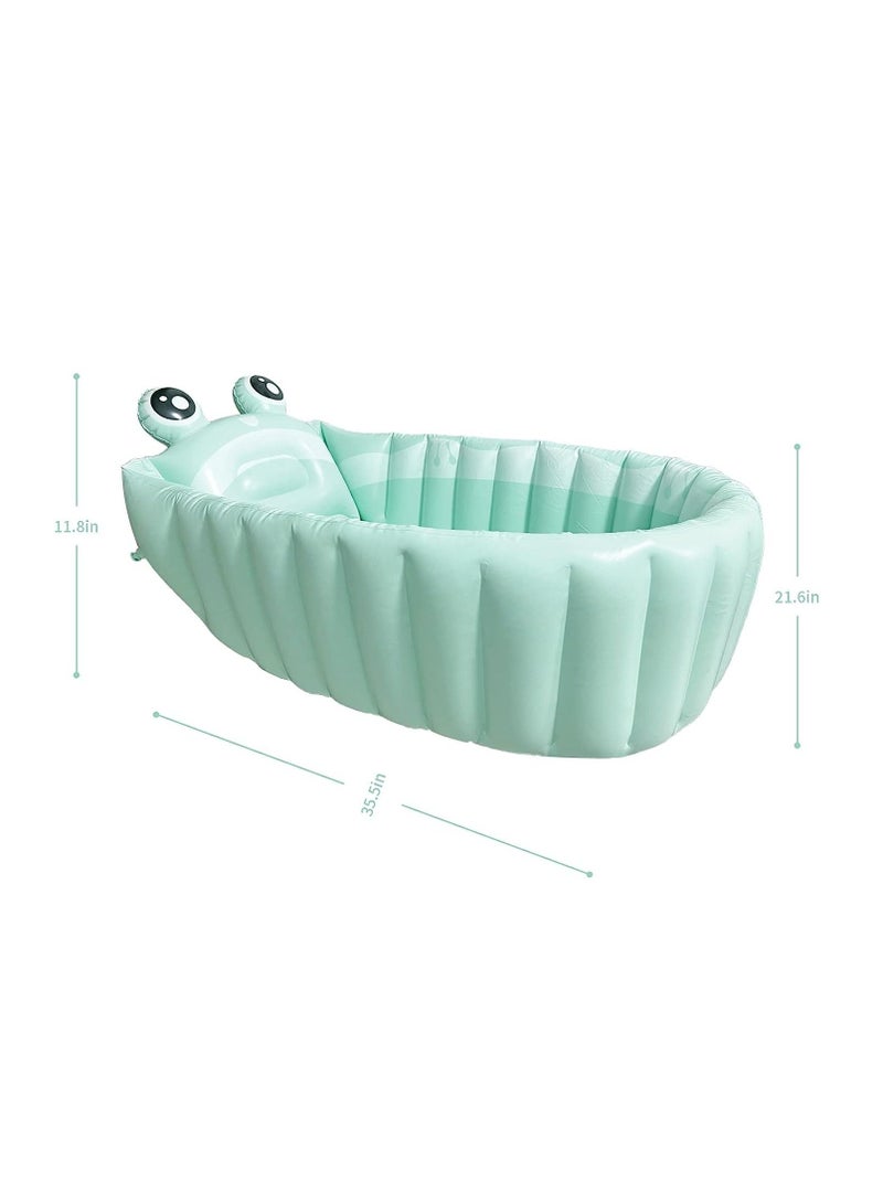 Inflatable Baby Bathtub Portable Travel Bath Tub for Infants (Green)