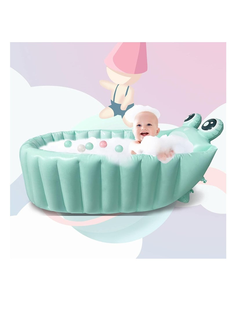 Inflatable Baby Bathtub Portable Travel Bath Tub for Infants (Green)