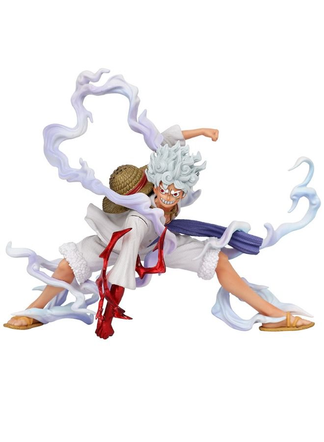 Anime One Piece Luffy Action Figure Fifth Gear Nika Luffy Model Statue Figure Toy, Squatting Position Luffy Action Figure, Fine Super Collectible Anime Action Figure Toy 12.5*17.5*21.5cm