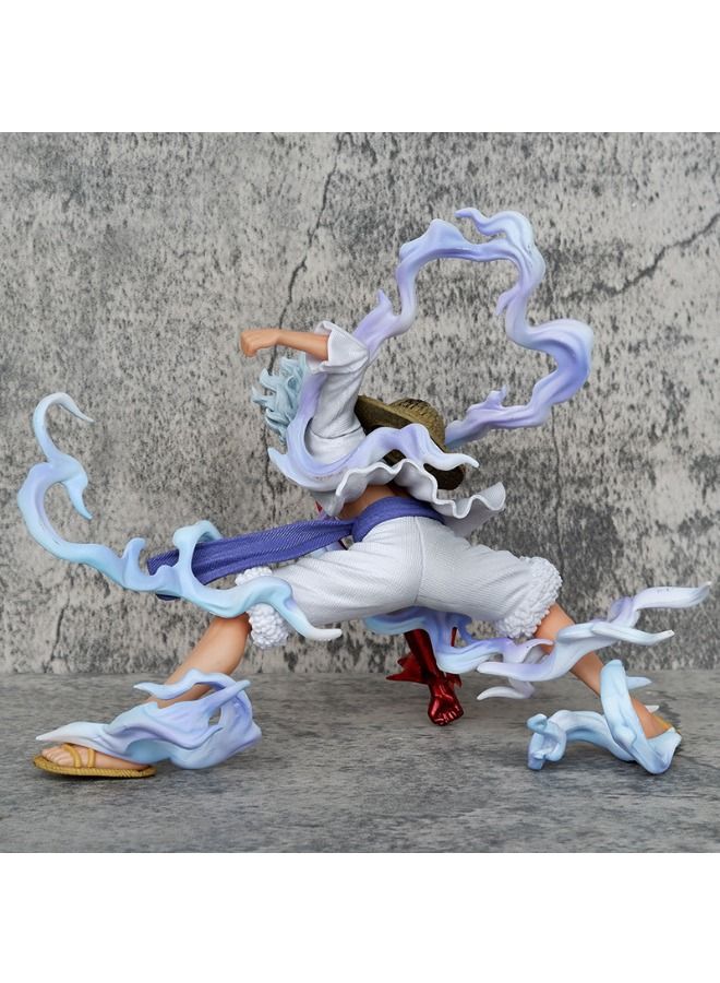 Anime One Piece Luffy Action Figure Fifth Gear Nika Luffy Model Statue Figure Toy, Squatting Position Luffy Action Figure, Fine Super Collectible Anime Action Figure Toy 12.5*17.5*21.5cm