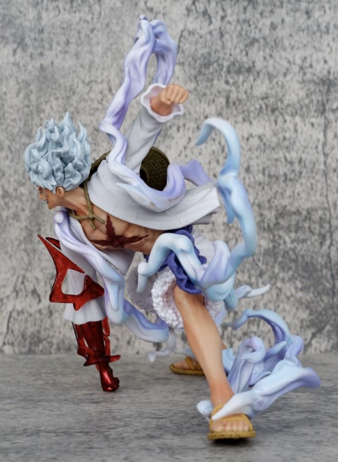 Anime One Piece Luffy Action Figure Fifth Gear Nika Luffy Model Statue Figure Toy, Squatting Position Luffy Action Figure, Fine Super Collectible Anime Action Figure Toy 12.5*17.5*21.5cm