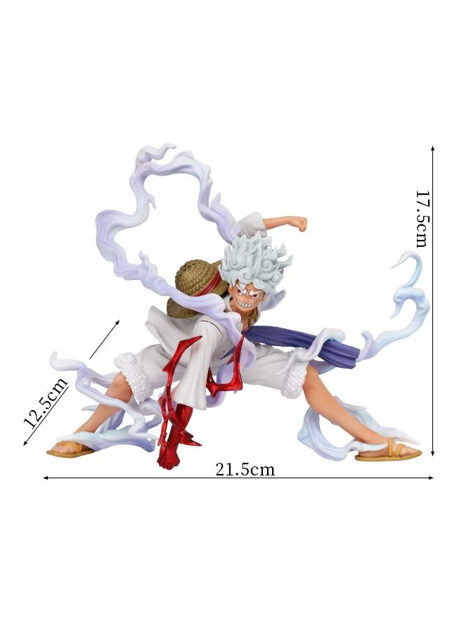 Anime One Piece Luffy Action Figure Fifth Gear Nika Luffy Model Statue Figure Toy, Squatting Position Luffy Action Figure, Fine Super Collectible Anime Action Figure Toy 12.5*17.5*21.5cm