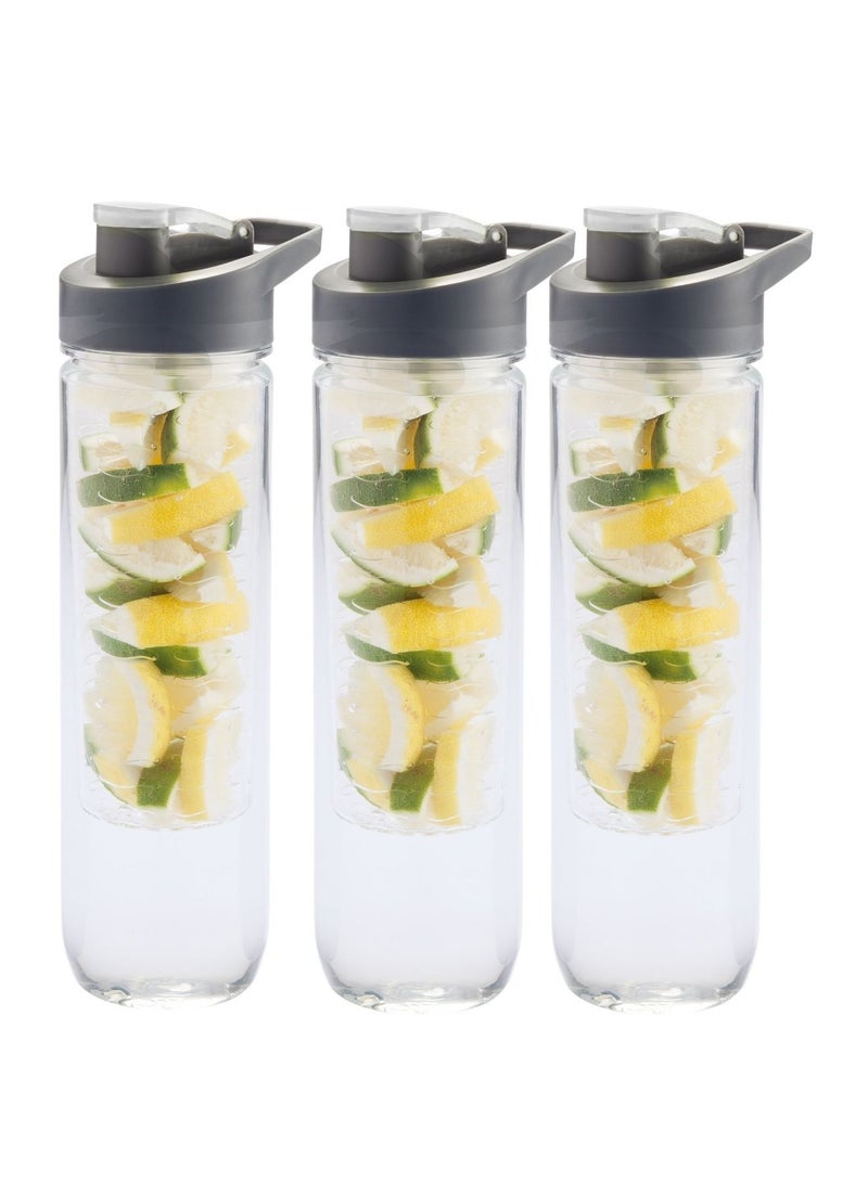 3-Piece Fruit Infuser Water BPA-Free Sports Bottle