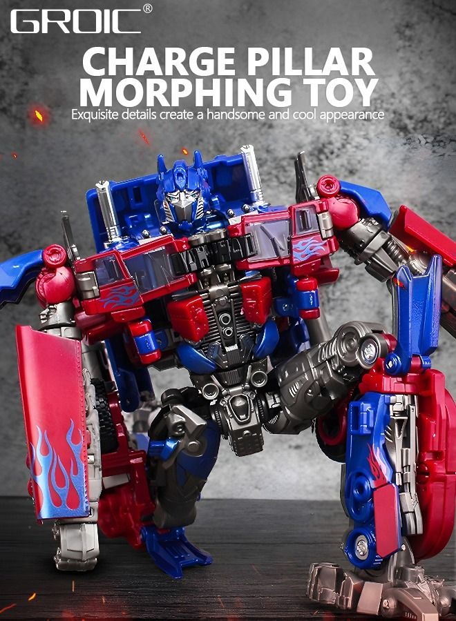 2 In 1 Deformation Robot Toy, Deformed Car Robot Toys, Action Figure Deformation Car Model, Portable Alloy Deformation Robot Toys Gift for Kids-Optimus Prime