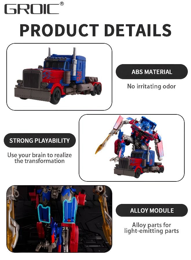 2 In 1 Deformation Robot Toy, Deformed Car Robot Toys, Action Figure Deformation Car Model, Portable Alloy Deformation Robot Toys Gift for Kids-Optimus Prime