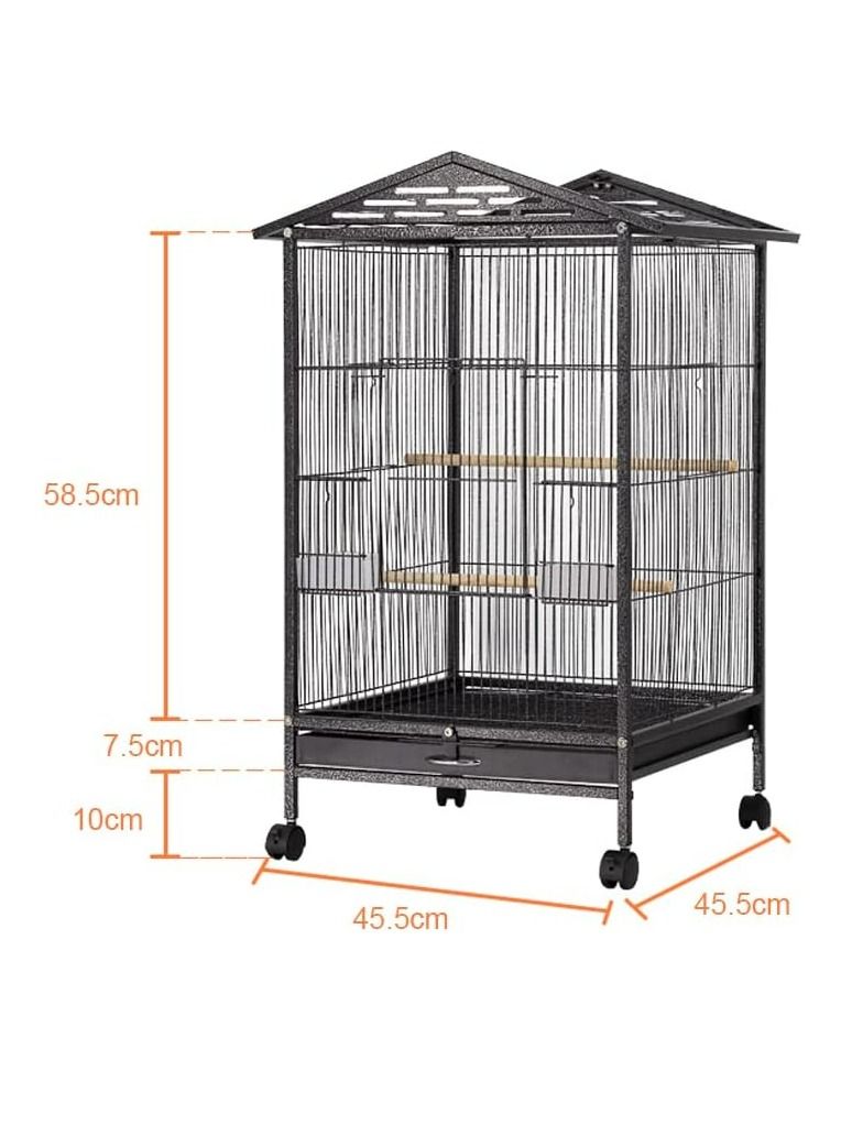 Bird Cage Large Parrot Birdcage Breeding Big Pigeon Villa Parakeet Macaw with Wheels Stand Perch for Small Medium Large Birds