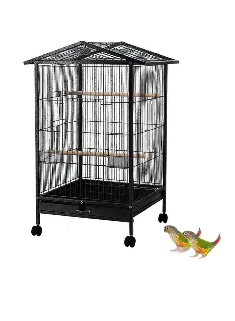 Bird Cage Large Parrot Birdcage Breeding Big Pigeon Villa Parakeet Macaw with Wheels Stand Perch for Small Medium Large Birds