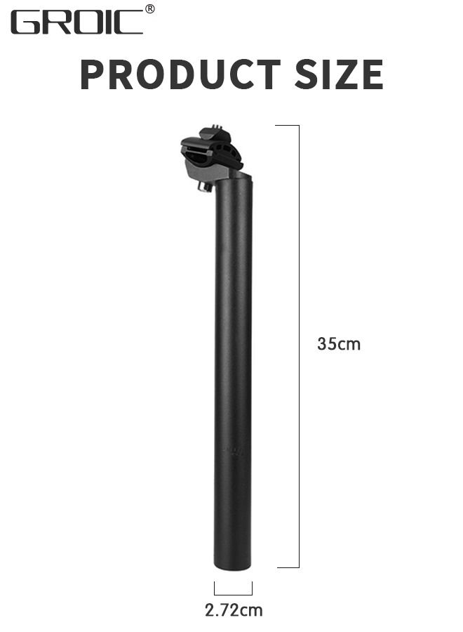 Bike Seat Post 27.2 x 350mm Alumium Alloy Adjustable Long Seatpost for MTB Road Bicycle BMX,Bicycle Accessories Bike Seatpost