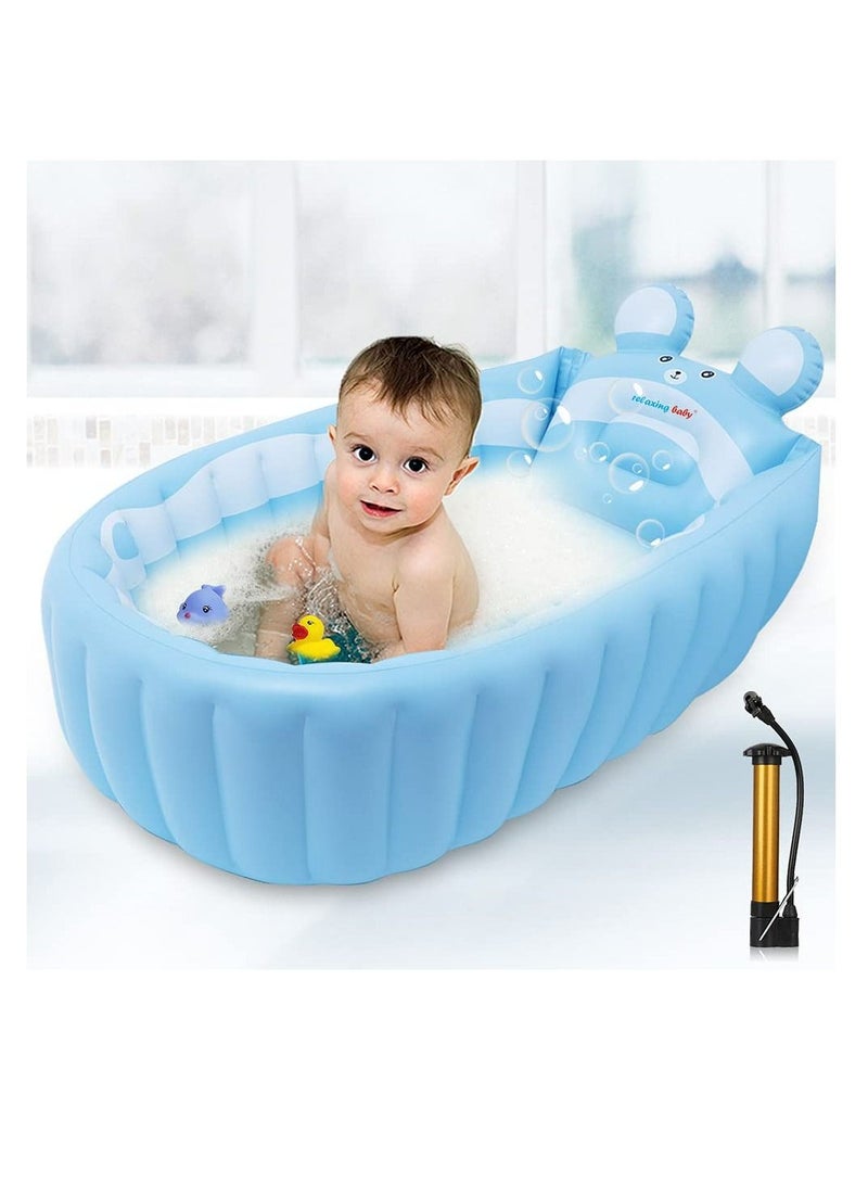 relaxing baby Inflatable Baby Bathtub, Newborn Baby Bathtub seat for Infant, Non Slip Baby Pool for Sitting up, Portable Toddler tub Shower