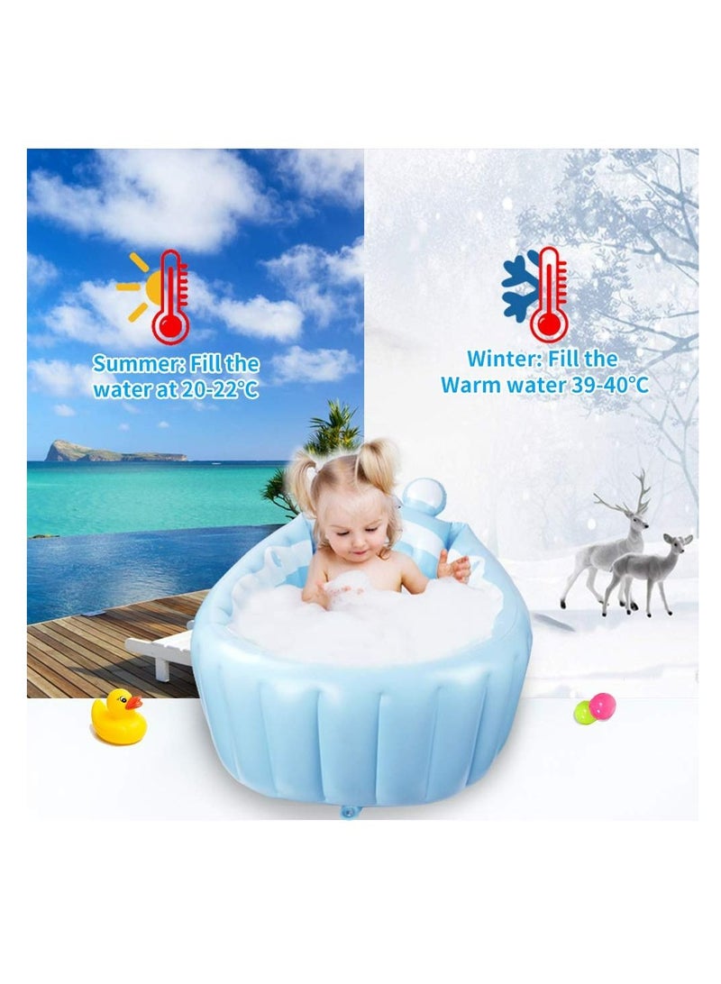 relaxing baby Inflatable Baby Bathtub, Newborn Baby Bathtub seat for Infant, Non Slip Baby Pool for Sitting up, Portable Toddler tub Shower