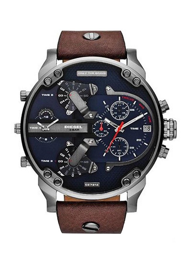 Men's Leather Analog Wrist Watch DZ7314